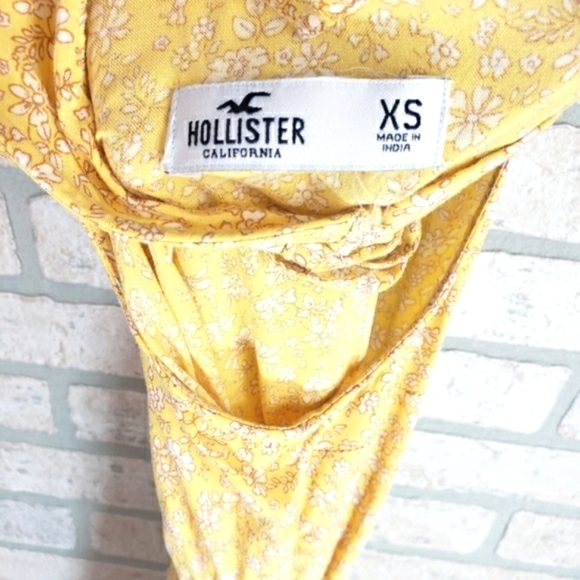 HOLLISTER Floral Sleeveless Romper Yellow Size XS - Picture 5 of 7